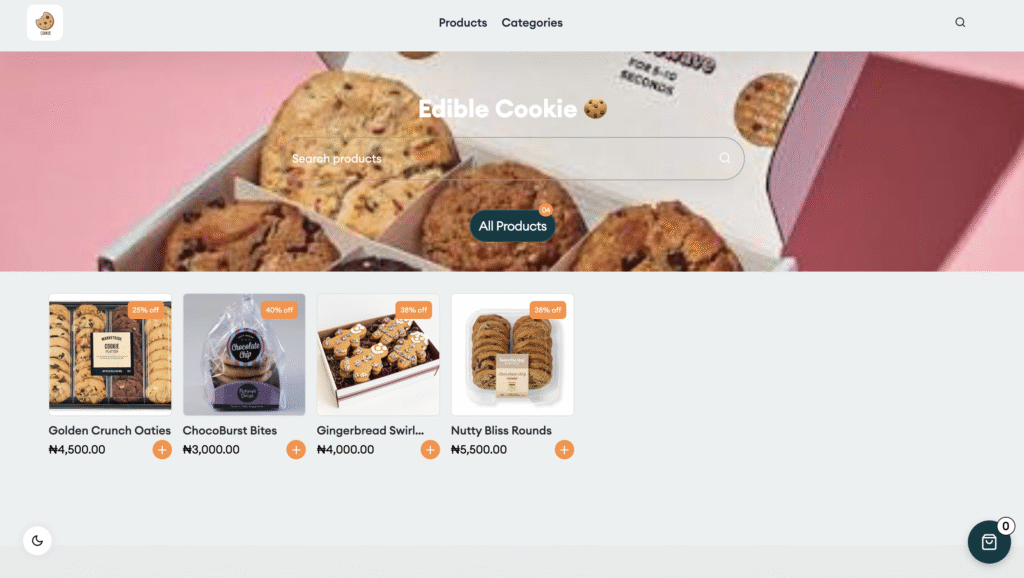 digital storefront for a business